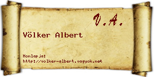 Völker Albert névjegykártya