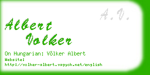 albert volker business card
